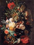 Jan van Huijsum Vase of Flowers in a Niche Sweden oil painting artist